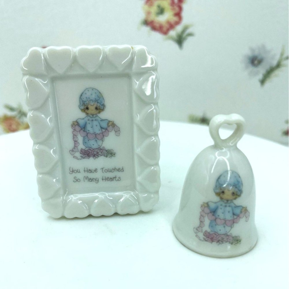 Vintage Precious Moments Frame and Bell - You Have Touched So Many Hearts